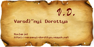 Varsányi Dorottya névjegykártya